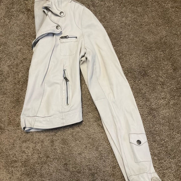 Jakett NYC Josey leather moto jacket in ecru - Picture 10 of 10